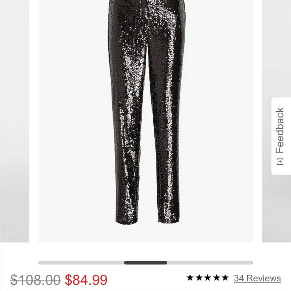Brand new. Express sequin high rise ankle pants. Size small.